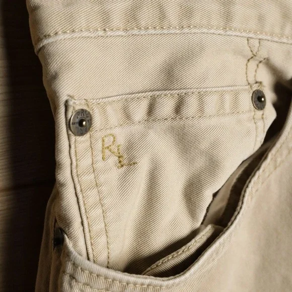 Polo‎ Ralph Lauren Classic Fit Chino Pants Khaki Tan Mens Size 38 32 - Picture 3 of 9